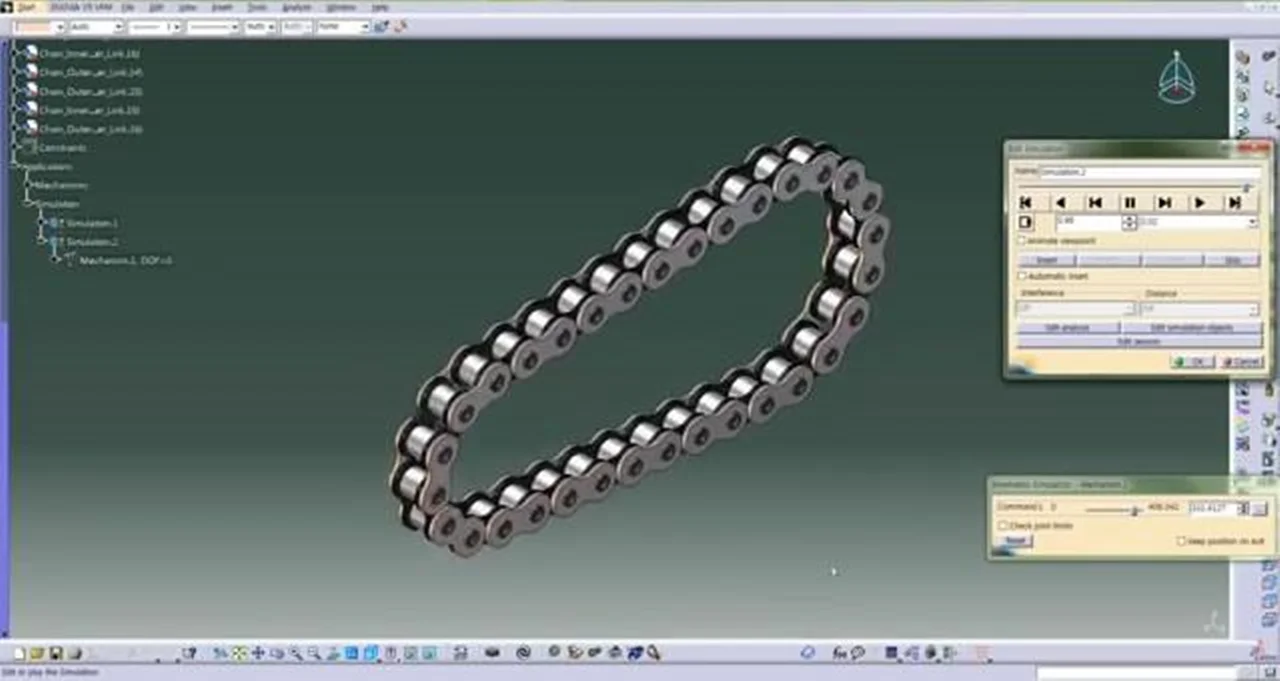 آموزش کتیا، آموزش طراحی، مونتاژ و شبیه سازی زنجیر (Design & Assembly & DMU Chain Simulation) در نرم افزار CATIA
