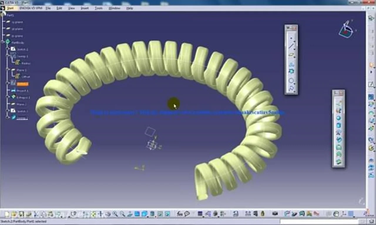 طراحی و مدلسازی سیم مارپیچ (Spiral Wire) در محیط Generative Shape Design نرم افزار CATIA