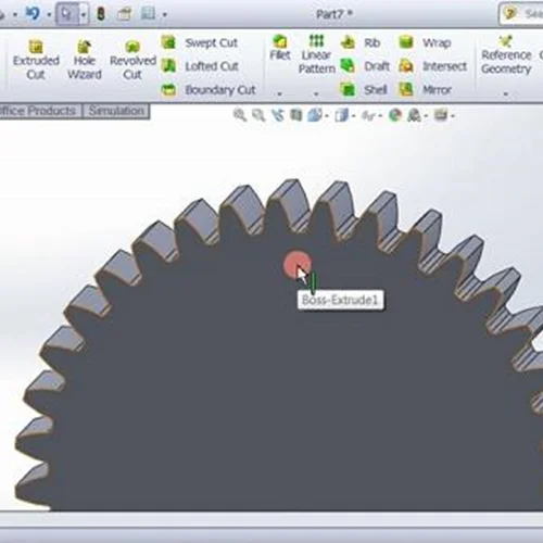 مدل سازی چرخ دنده ساده اینولوتی با Equation Driven در SolidWorks