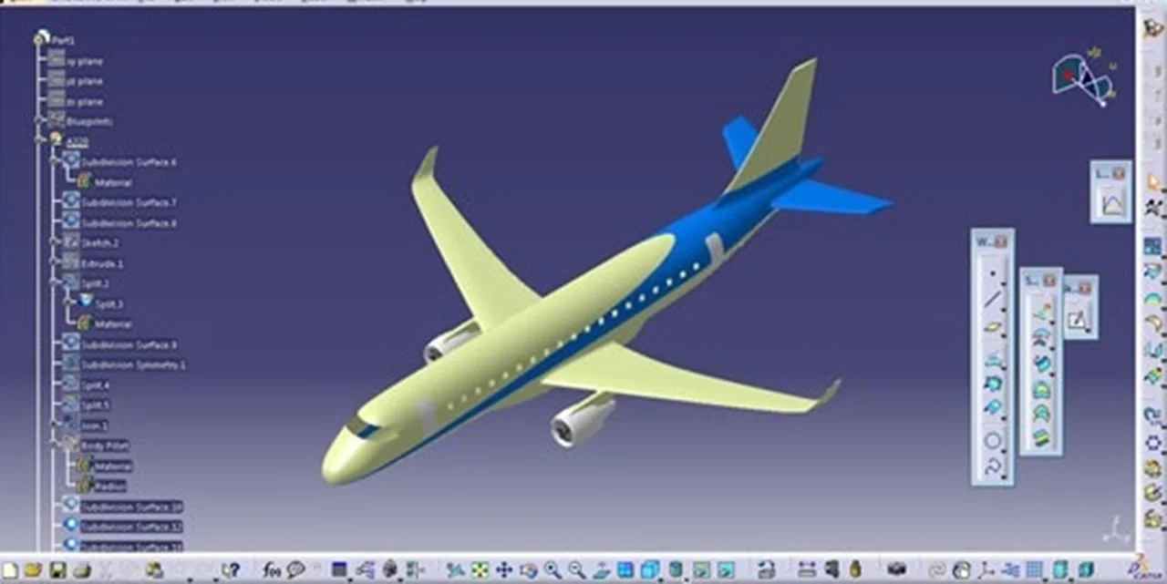 آموزش کتیا، طراحی، مدلسازی و مهندسی معکوس هواپیما بوئینگ 787 در نرم افزار CATIA