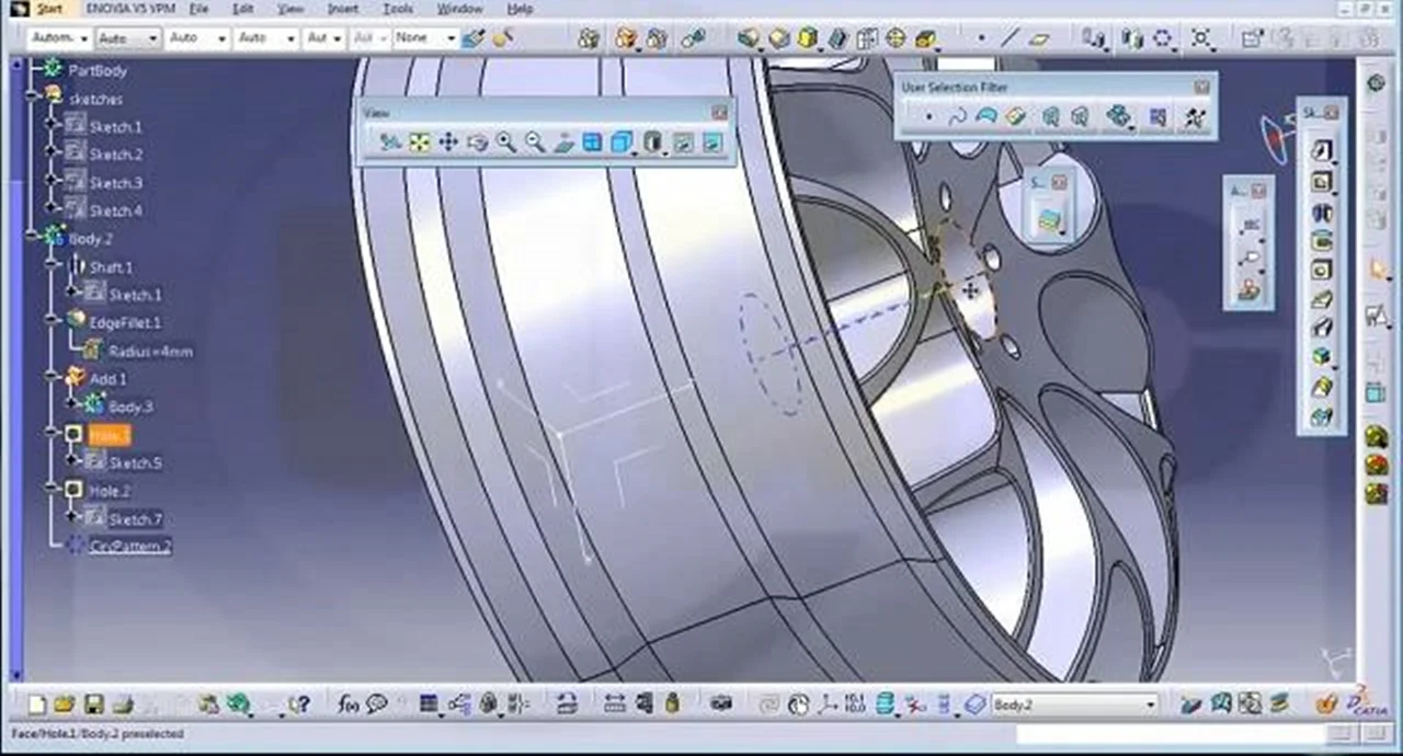 مدل سازی رینگ چرخ خودرو در CATIA