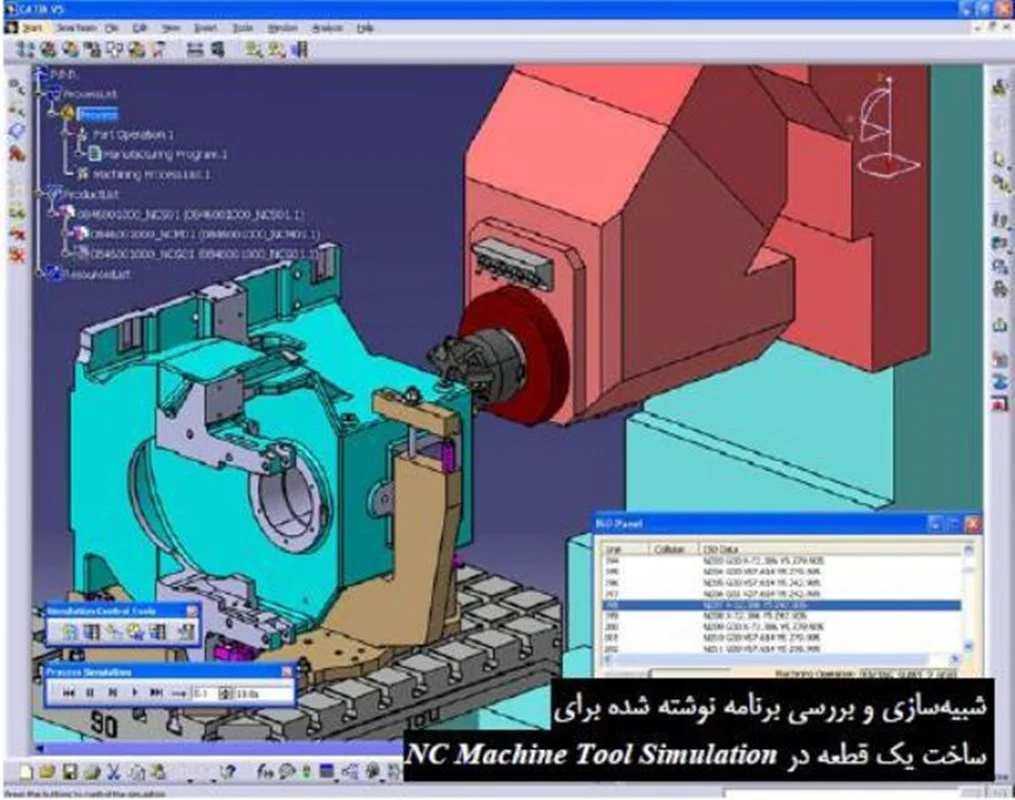 طراحی پروسه ماشینکاری و استخراج G کدهای دستگاه تراش و فرز در نرم افزار CATIA