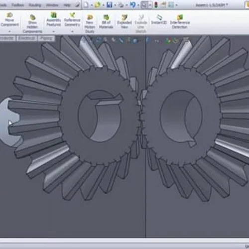 مدل سازی مونتاژ و شبیه سازی چرخ دنده مخروطی در SolidWorks
